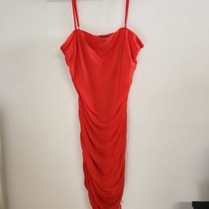 neon orange sexy dress